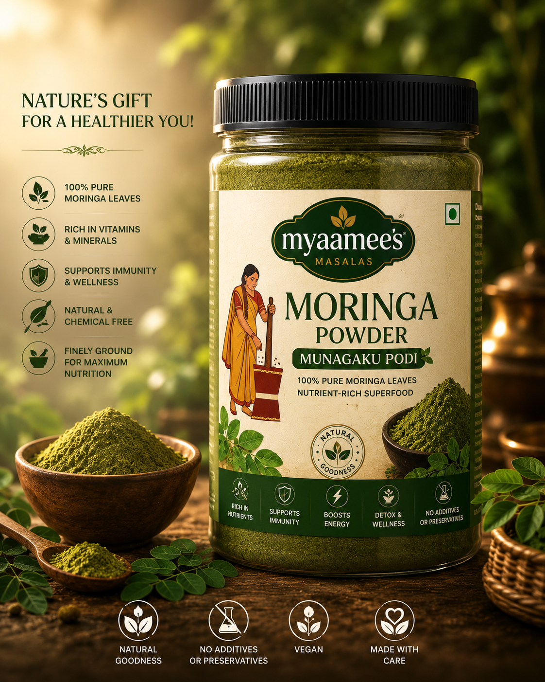Moringa Powder/Munagagaku podi